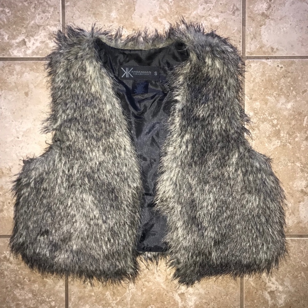 Kardashian Kollection faux fur vest